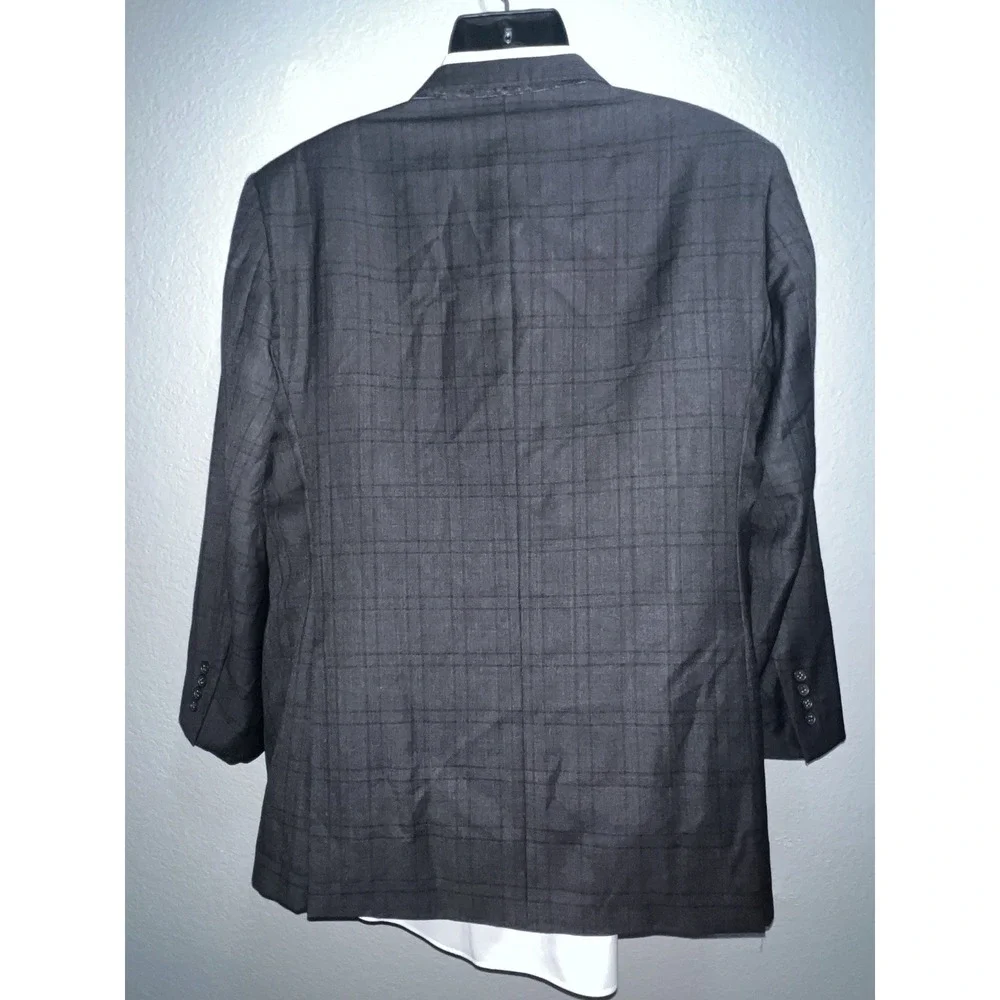 Brooks Brothers 1818 Regent Blazer Vitale Barberis Cashmere Windowpane 46R Blue